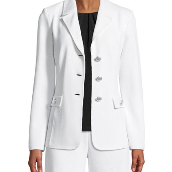 St. John Santana Knit Blazer W/ Pocket Flap Detail - Picture 3 of 5